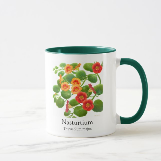 Tasse botanique d'art de nasturce (Droite)