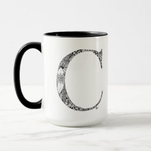 Tasse botanique de la lettre C, art par Elizabeth