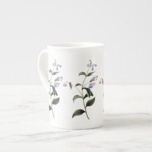 Tasse botanique de porcelaine tendre de fleurs