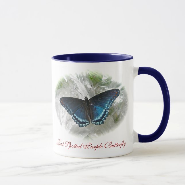 Tasse Boug de papillon pourpre tacheté rouge (Droite)