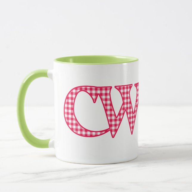 Tasse Bouge à café Ringer, Épouse galloise, En vichy rou (Gauche)