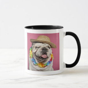 Tasse Bouledogue anglais (18 mois) portant une paille