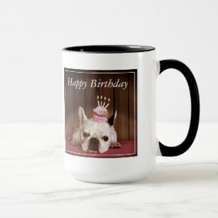 Tasse Bouledogue français avec le petit gâteau