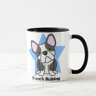 Tasse Bouledogue français de BW d'étoile de Kawaii