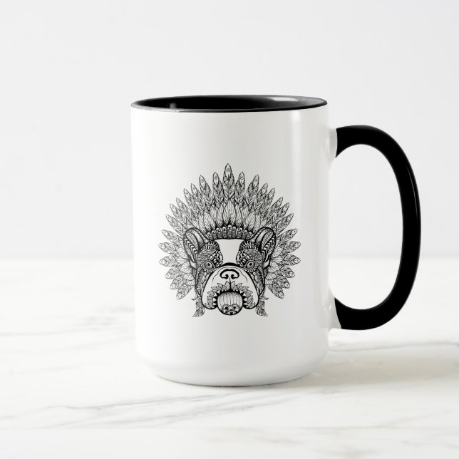 Tasse Bouledogue français inspiré dans le capot de (Droite)