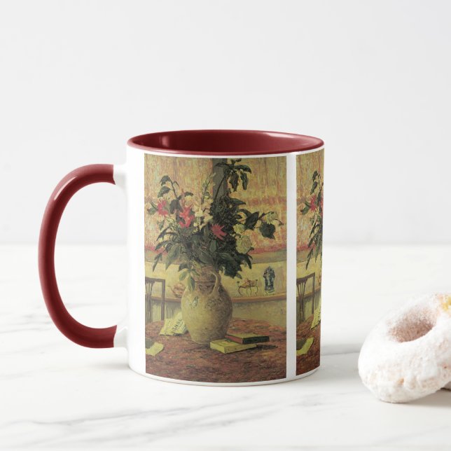 Tasse Bouquet de fleurs à la fenêtre par Maxine Maufra (Avec donut)
