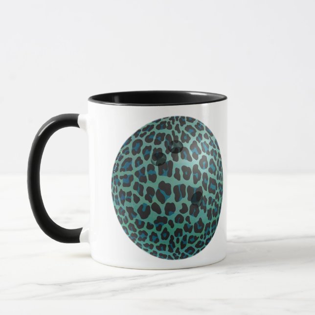 Tasse Bowling Ball Leopard Turquoise (Gauche)
