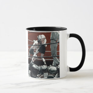 Tasse Boxe de sports vintages, Boxers combattent dans la