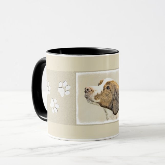 Tasse Brittany Paining - Un joli art original de chien (Devant gauche)
