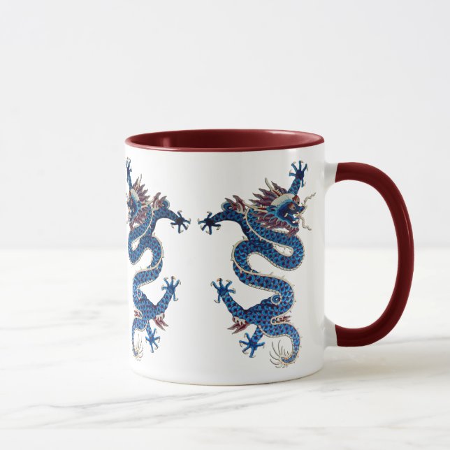 Tasse Broderie orientale bleue de Chinois d'antiquité de (Droite)