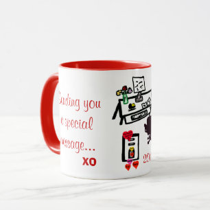 Tasse Bureau spécial de coeurs d'amour de Valentine