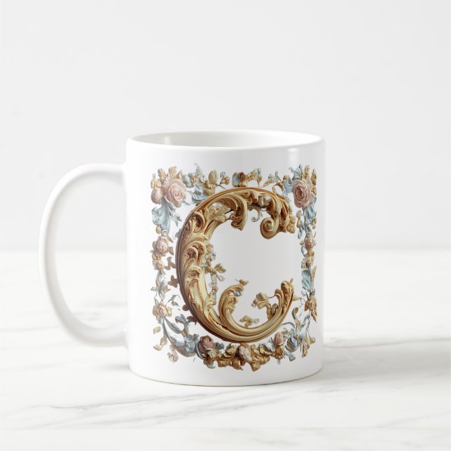Tasse 'C' initiale baroque pour une princesse du c (Gauche)