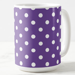 Tasse Cadeau Éléphant Blanc à Points Violet