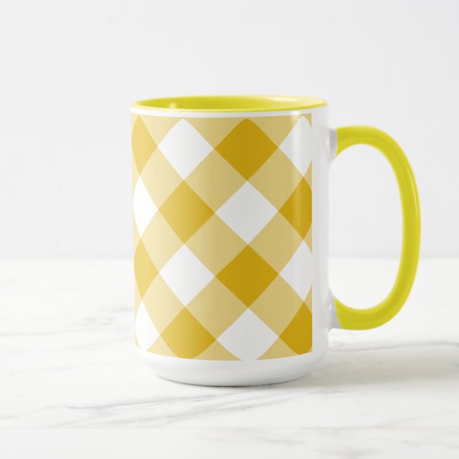 Tasse Cadeau En vichy jaune (Droite)