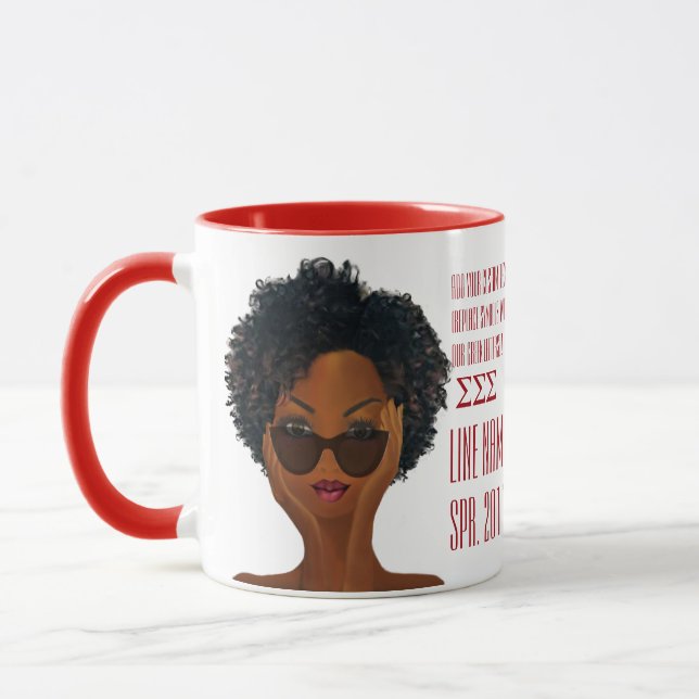 Tasse Cadeau grec fait sur commande rouge et blanc de (Gauche)