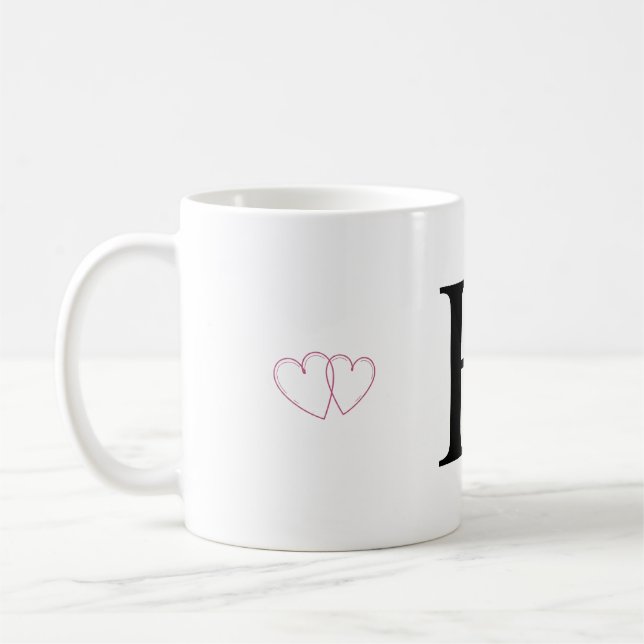 Tasse cadeau lettre H - Tasse initiale monogramme (Gauche)