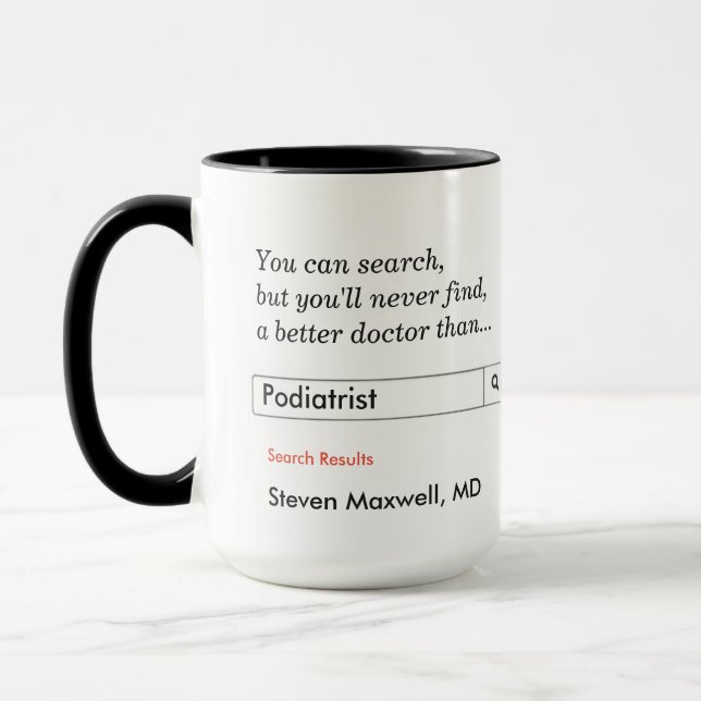 Tasse Cadeau personnalisé pour podiatre (Gauche)