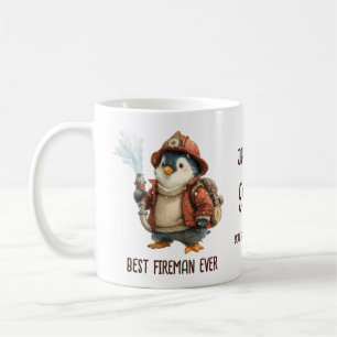 Tasse Cadeau Personnalisée de Pompiers Manchot d'H