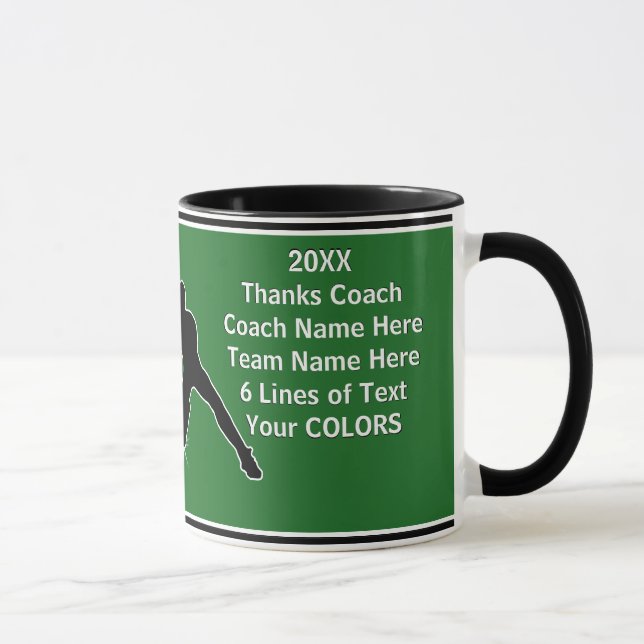 Tasse Cadeaux de lutte personnalisés d'entraîneur, (Droite)