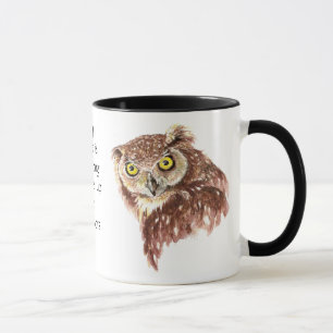 Tasse Café amusant, caféine, Hiboux de citation avec att