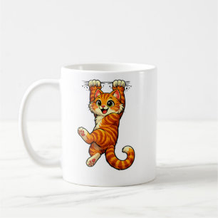 Tasse Café Chat Tigre Suspendu Mignon
