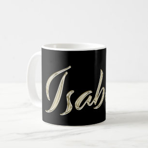 Tasse café écriture main or blanc Isabell