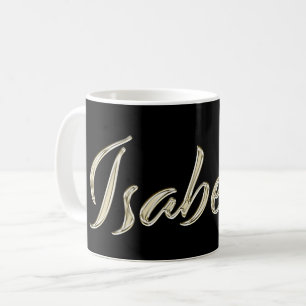 Tasse café Isabelle or blanc écriture