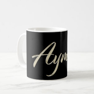 Tasse café tasse thé Ayman nom blanc or