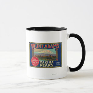 Tasse Caisse LabelYakima, WA de poire d'Adams de bâti
