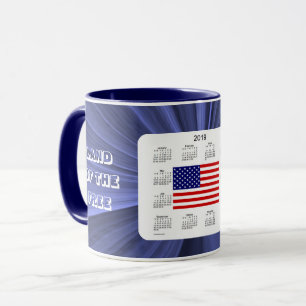 Tasse Calendrier de drapeau des 2019 Etats-Unis par la