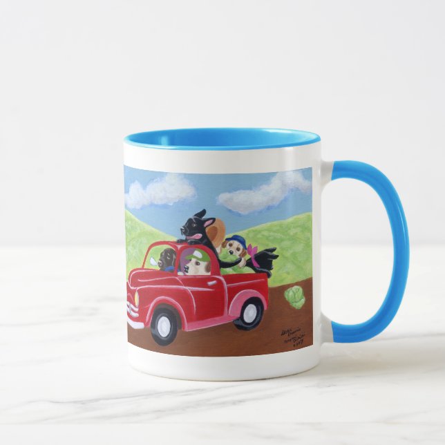 Tasse Camion et peinture rouges de Labradors (Droite)