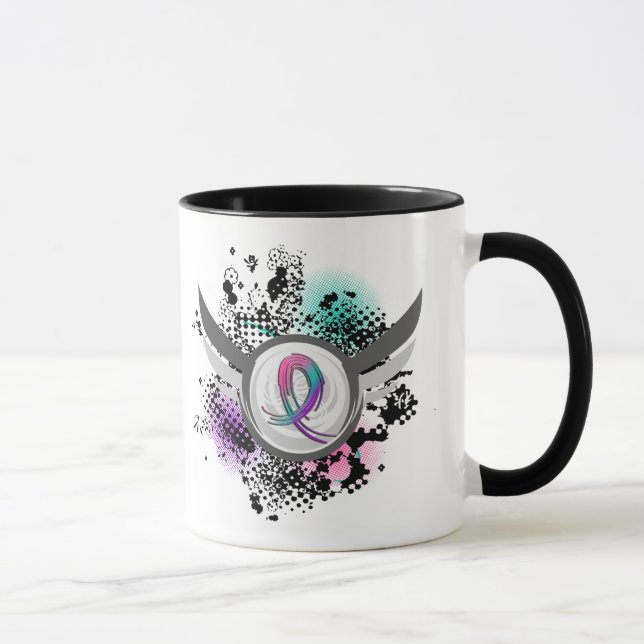 Tasse Cancer de la thyroïde rose pourpre turquoise de (Droite)