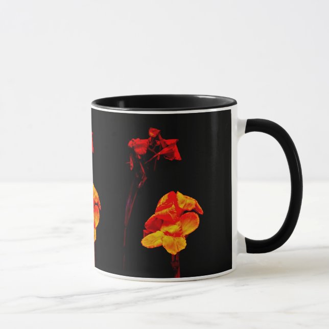 Tasse Canna Lilies sur Noir (Droite)