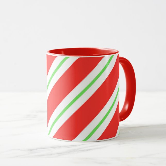 Tasse Canne de Tasse-Sucrerie de Noël barrée (Devant droit)