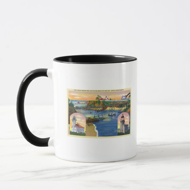 Tasse Cape Arago Bridge et Lighthouse Mouth (Gauche)