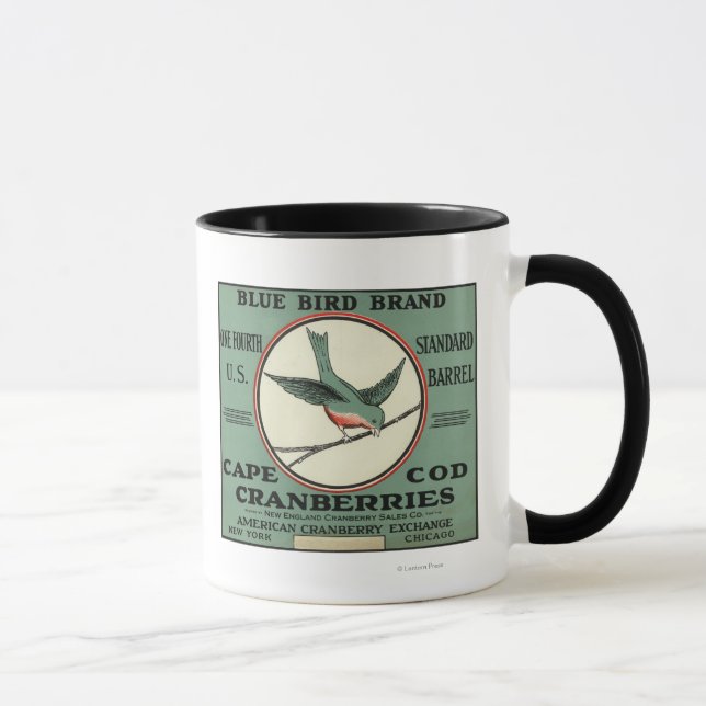 Tasse Cape Cod Blue Bird Brand Cranberry Étiquette (Droite)