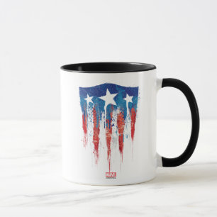 Tasse Captain America Bouclier Rétro Traits de Pinceau