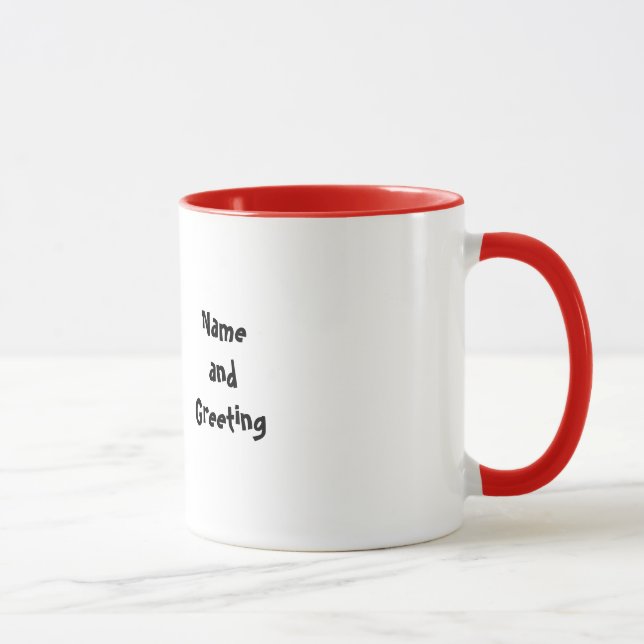 Tasse Caricature de Noël drôle personnalisée Père Noël (Droite)