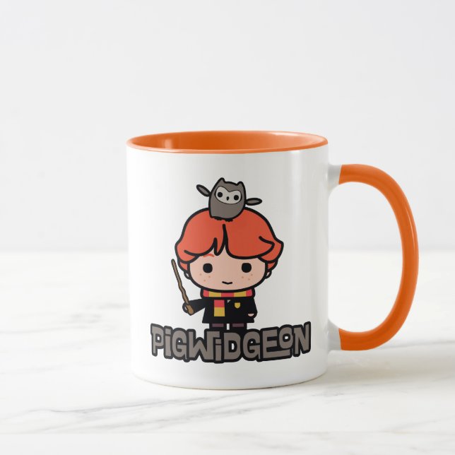Tasse Caricature Ron Weasley et Pigwidgeon (Droite)