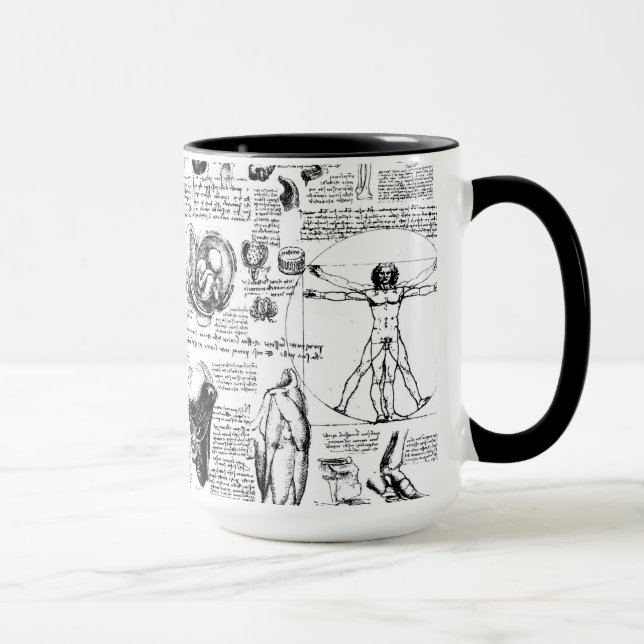Tasse Carnet à dessins de l'anatomie de da Vinci (Droite)