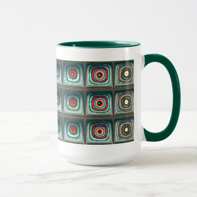 Tasse Carré Cool Art Fractal Abstrait (Droite)