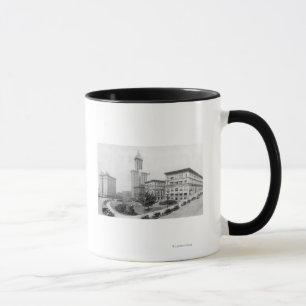 Tasse Carré du palais de justice et tour Smith à Seattle