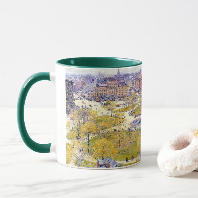 Tasse Carré syndical au printemps par Frederick Childe H (Avec donut)