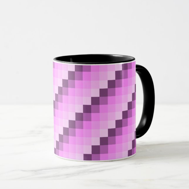 Tasse Carrés rose et violet (Devant droit)