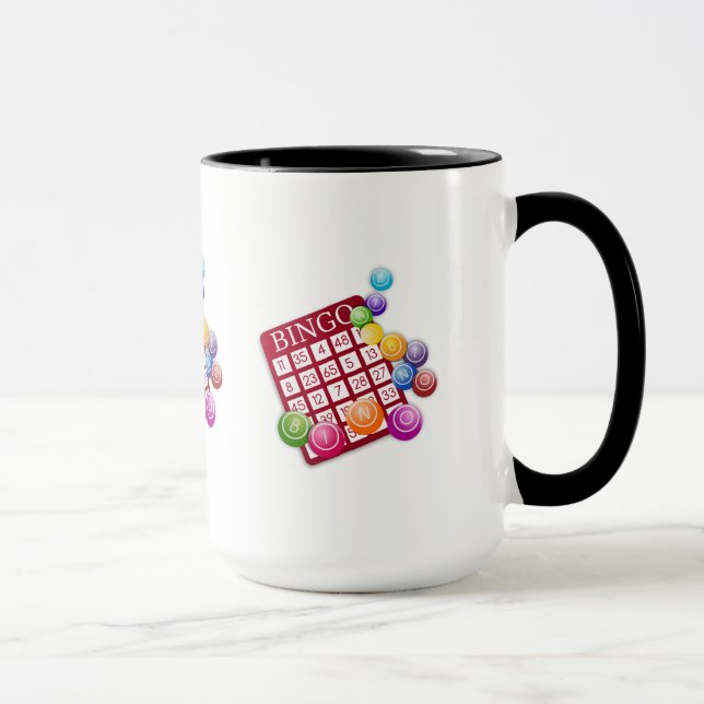 Tasse Carte BINGO avec boules BINGO (Droite)