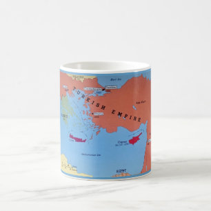Tasse Carte Colorée de l'Empire Turc