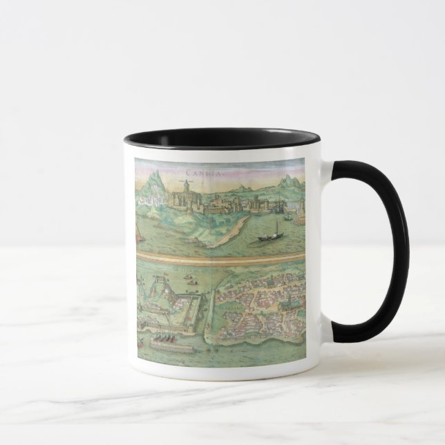 Tasse Carte de Candia et de Corfou, de 'Civitates Orbis (Droite)