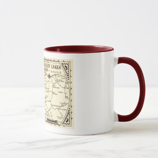 Tasse Carte de lacs Rangeley, cru du Maine (Droite)