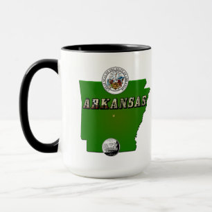 Tasse Carte de l'Arkansas, sceau et quartier des Faux