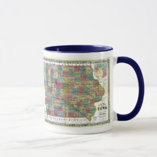 Tasse Carte de l'Iowa et drapeau d'état